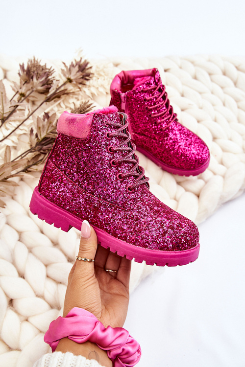 Children's Insulated Glitter Boots Fuchsia Mermaid