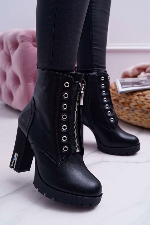 Stiletto Women's Boots Decorative Zipper Black Imagine