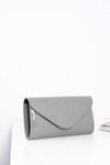 Women's Grey Lacquered Clutch Handbag