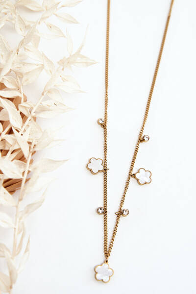 Women's Armor Chain With White Flowers Gold