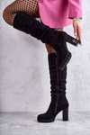 Classic Suede Zipper Boots Black Laylah