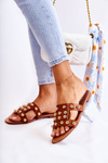 Women's Classic Slippers With Ornaments Brown Scotlyn