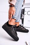 Women's Sneakers Elegant Leather Laura Messi Black 2045