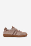 Suede Low Sneakers Women Dark Beige Zazoo N1068