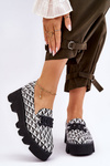 Loafers On A Massive Platform Laura Messi 2601 Black And White