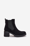 Women's Chelsea Boots on Block Heel Black Luvina