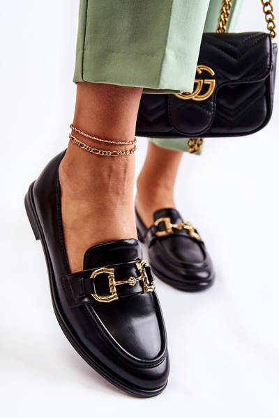 Women's Leather Loafers Black Coriso