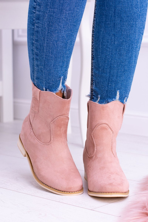 Lu Boo Women's Slip-on Ankle Booties Powder Pink Trinity