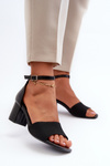 Women's Black Sandals with Stiletto Heel Desvia