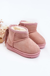 Children's Fleece-Lined Fringed Snow Boots Pink Mikyla