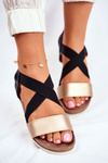 Women's Sandals Elegant Black Gold Morrin
