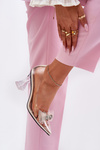 Transparent Heels With Bow Vinceza 62213 Beige