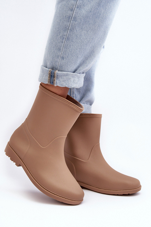 Kalosze Klasyczne Wsuwane Damskie Beżowe Solihia DC26