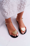 Women's Flat Rubber Heart Sandals Gold Imanda