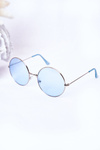 Silver Lennon Sunglasses With Blue Lenses