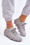 Sneakersy Damskie Wsuwane Szare Myles