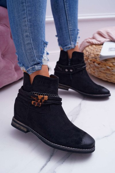 Women's Suede Boots Hidden Anchor Black Mirley