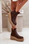 Women's Insulated Platform And Wedge Boots Brown Mivanira