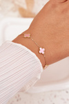 Bracelet With Charms Stainless Steel Gold Pink