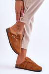 Suede Sandals On Cork Platform Camel Vellma