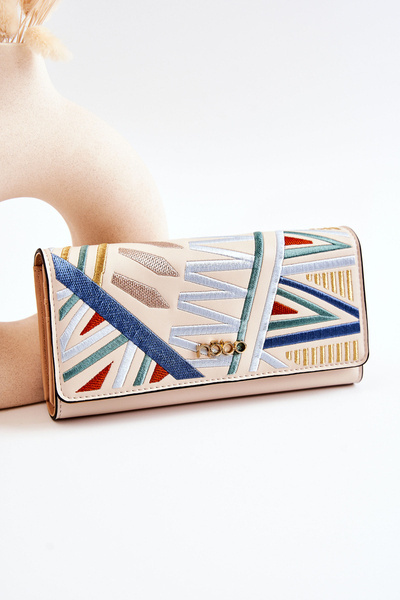 Women's Large Leather Wallet NOBO M0120-CM00 Beige