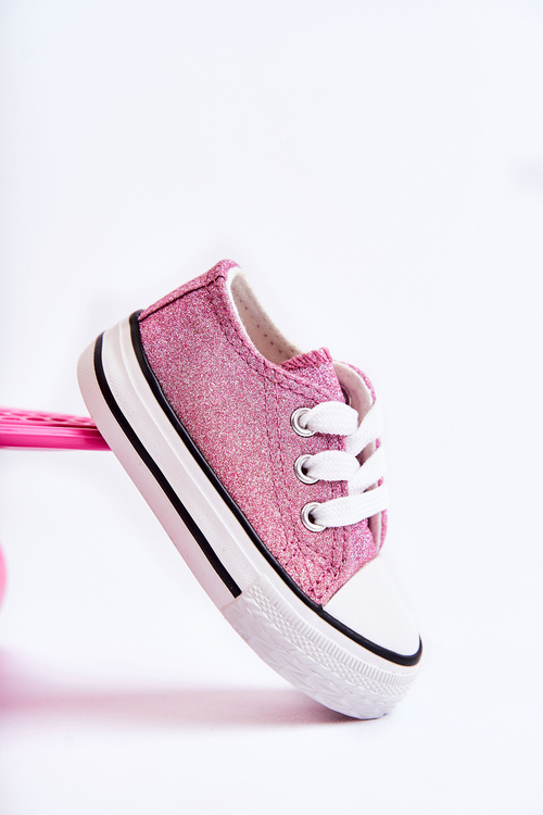 Children's Sneakers Tied Pink Wella