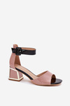 Lacquered Women's Sandals On Heel Nude Zennia