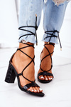 Lace-up High Heel Sandals Black Catwalk