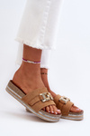 Women's Platform Slides With Decoration Camel Vapireta