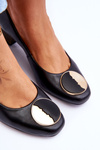 Leather Low Heel Pumps Maciejka 05960-01 Black