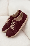 Barefoot Type Sneakers Made of Natural Suede Zazoo 314 Bordeaux