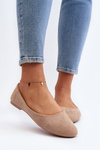 Beige Women's Suede Ballerina Flats Lasota