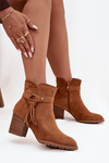 Women's Block Heel Boots with Fringes Camel Rosabella