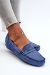 Women's Loafers in Blue Eco Suede Rerceria