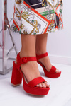 Women's Platform Stiletto Sandals Red LaMondes