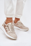 Leather Sports Shoes Sneakers Women With Zipper Beige Lilimia
