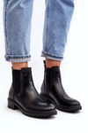 Women's Low-Cut Ankle Boots on Flat Heel Black Kassona