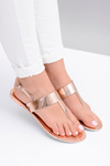 Lu Boo | Mirror Sandals Gold Pink Flip Flops II-GAT Nora
