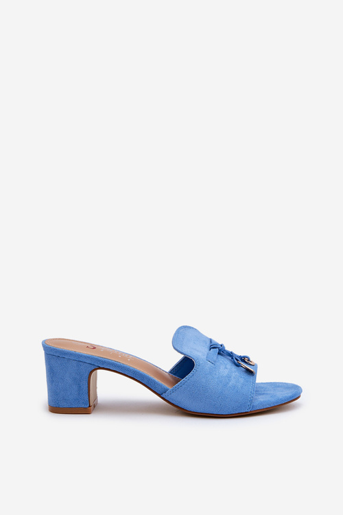 Women's Blue High Heel Sandals in Faux Suede Jemenna