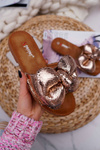 Women's Flip Flops with Large Cocard Champagne Big Love