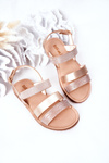 Children's Shiny Sandals Champagne Natalie