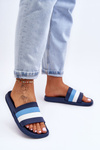 Women's Striped Slippers Navy Blue Vision