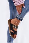 Light Ladies Slippers With Buckle Inblu GS000055 Black