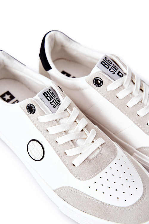 Men's Leather Sneakers Big Star II174009 White-Beige