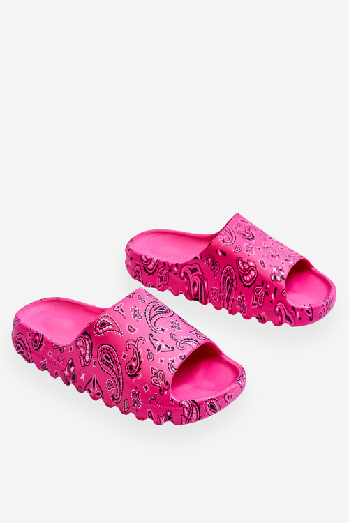 Fashionable women's slippers on a massive platform fuchsia Lorette