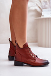 Low Insulated Ankle Boots With Zipper And Decoration Brown Nevalia