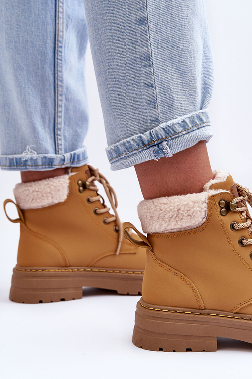 Trapery Damskie Kożuch Brązowe EV-217