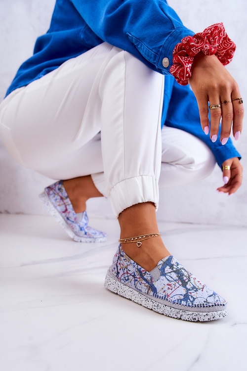 Women's Leather Slip-On Shoes Maciejka 03512-39 Blue