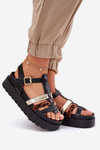 Women's Sandals With Straps On Platform Black Gallari