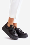 Leather Sports Shoes On Platform Maciejka 06191-42 Black